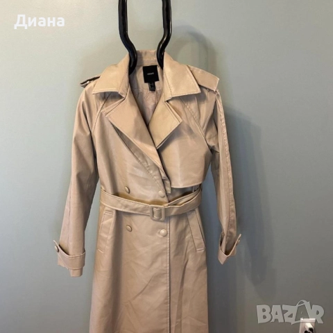 Кожен бежов тренч Forever 21