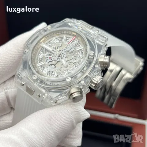 Мъжки часовник Hublot Big Bang Unico Transparent с кварцов механизъм, снимка 5 - Мъжки - 44174581