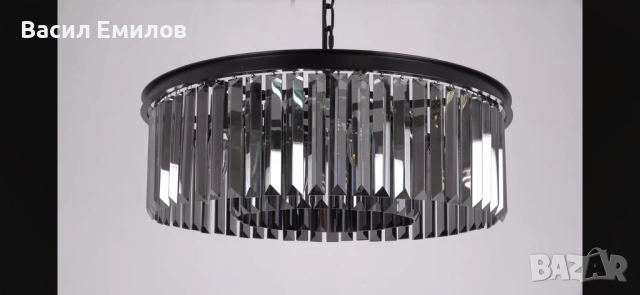 Уникален висящ полилеи с висящи кристали, снимка 4 - Лампи за таван - 51943920