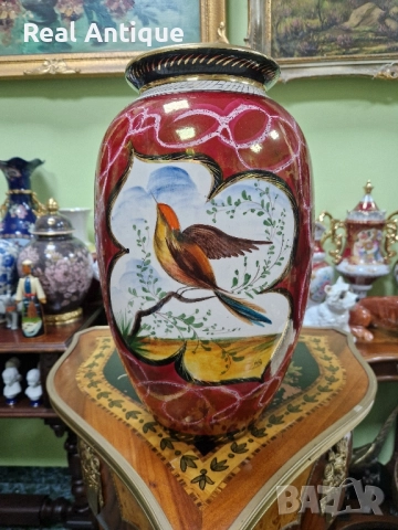 Уникална огромна белгийска авторска порцеланова ваза H.BEQUET 