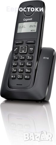 Безжичен телефон Gigaset A116. Черно, снимка 3 - Стационарни телефони и факсове - 45360544
