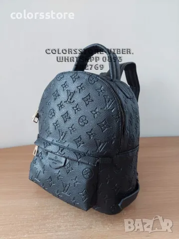 Черна раница  Louis Vuitton-SG82U, снимка 4 - Раници - 47409002