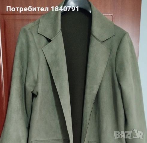 Зелено-каки сако/манто F&F –  размер L - XL, снимка 3 - Сака - 53495270