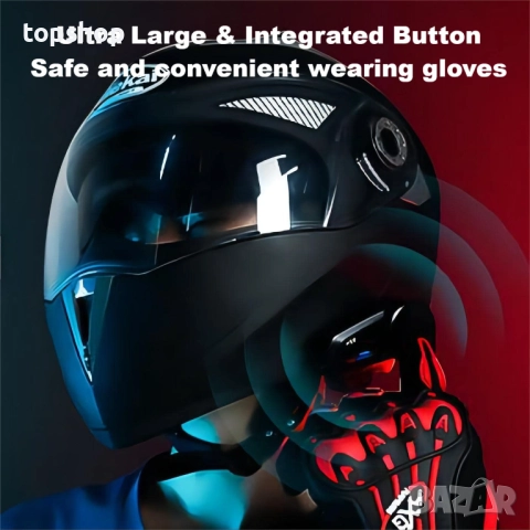 Нов Fodsports FX6 Bluetooth интерком за мотоциклет до 6 мотоциклетисти, 1000 м комуникационна ..., снимка 3 - Аксесоари и консумативи - 51686853