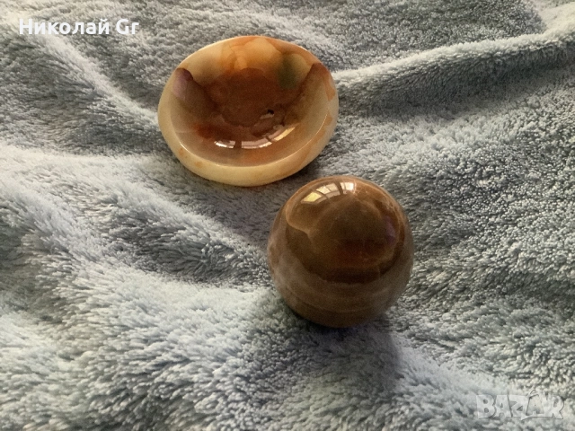 Комплект яйца  ябълка и поставки  камък    Флуоритова  топка останалото  е нефрит цена за 4 броя, снимка 5 - Други - 52210740