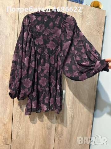 Рокля на цветя - широк ръкав, снимка 3 - Рокли - 53387348