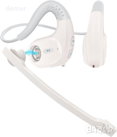 Слушалки Seflorgo Bluetooth 5.3 с отворено ухо със свалящ се магнитен шумопотискащ микрофон, бежови, снимка 1 - Bluetooth слушалки - 45607988