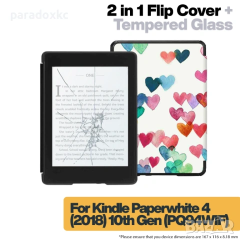 Калъф + протектор за Kindle Paperwhite 2018 (10th Gen) - Case GARV Slim for Kindle Paperwhite 4 (201, снимка 2 - Електронни четци - 53616635