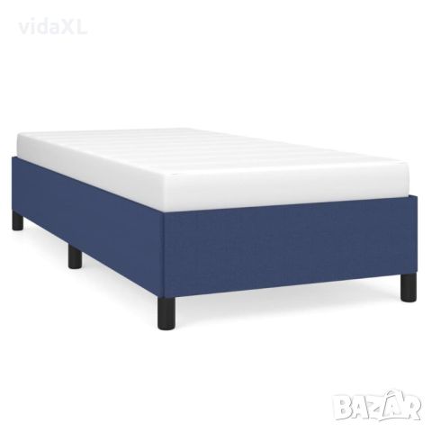 vidaXL Pамка за легло синя 90x190 см плат（SKU:347032, снимка 1 - Спални и легла - 46023629