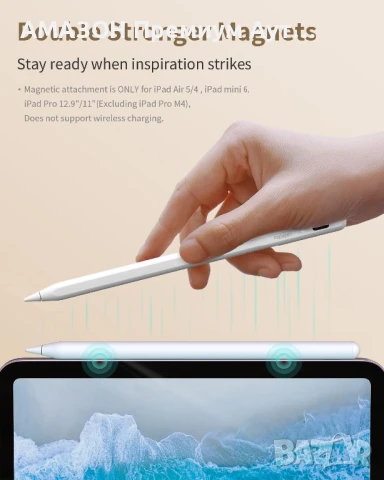 Metapen A8 Стилус 0,1 мм без забавяне/чувствителност/2хбързо зареждане Apple iPad/Pro/Air/mini, бял, снимка 5 - Таблети - 50703708