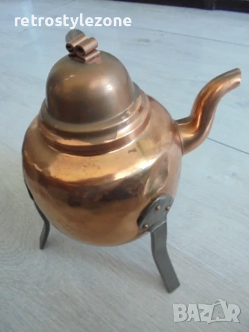 № 8184 стар метален / меден чайник  , снимка 4 - Други ценни предмети - 51368530