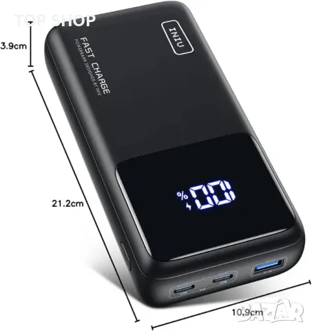 Преносимо зарядно устройство INIU, 65W бързо зареждане Power Bank 25000mAh, снимка 10 - Друга електроника - 48793395