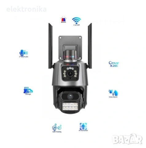 8мр ULTRA HD PTZ, WIFI, Двойна IP камера
