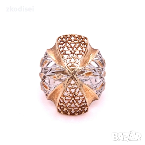 Златен дамски пръстен 4,19гр. размер:61 14кр. проба:585 модел:33762-3