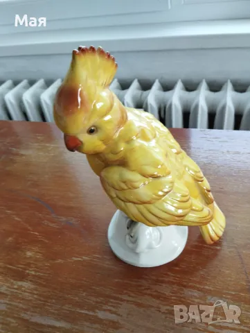 Порцеланов папагал  Какаду антика, снимка 5 - Антикварни и старинни предмети - 50371194