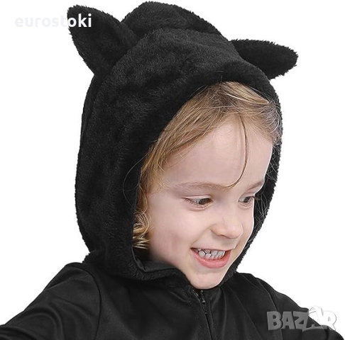 Детски костюм на прилеп, вампирски костюм с аксесоари, с крила на прилеп за Хелоуин. S-M размер, снимка 2 - Детски комплекти - 52148557