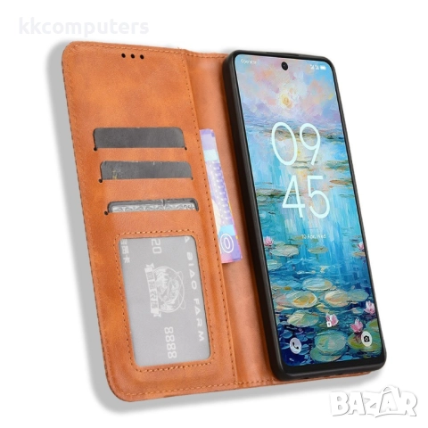 TCL 50 Pro Nxtpaper 5G / 50 Nxtpaper 5G Retro Texture Wallet Кожен Калъф и Протектор, снимка 4 - Калъфи, кейсове - 52611153