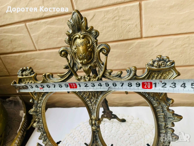 Красива 2-на месингова рамка от Англия, снимка 14 - Антикварни и старинни предмети - 53408967