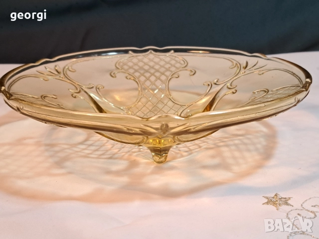 немска стъклена фруктиера от цветно стъкло 28/6, снимка 2 - Аксесоари за кухня - 52066119