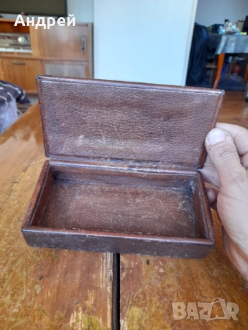 Стара кожена кутия за бижута, снимка 4 - Други ценни предмети - 53801967