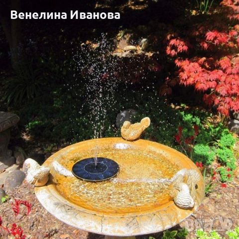 Соларен фонтан с три режима на разпръскване на водата, снимка 4 - Градински мебели, декорация  - 45579744