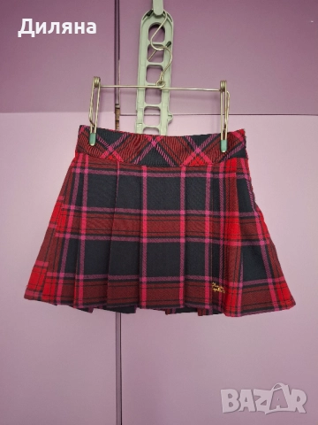Къса класическа шотландска пола за момиче 104 см