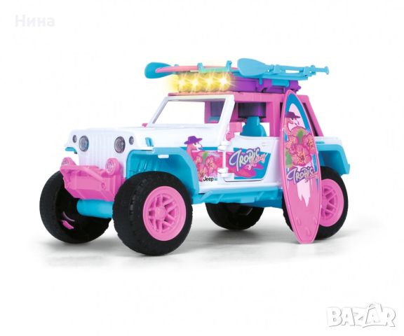 Автомобил Dickie Jeep Flamingo + Фигура, 22 см, Светлинни и звукови ефекти, Мащаб 1:24, снимка 4 - Кукли - 45168619