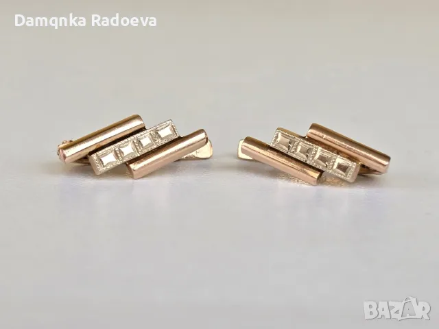 Украйнски златни обеци 14 карата, снимка 9 - Обеци - 46708524