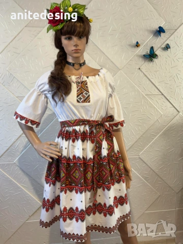 Дамска или детска рокля с етно мотиви