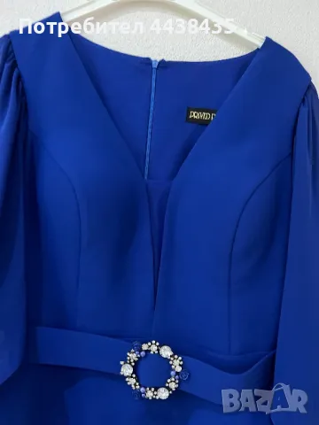 Елегантна синя рокля, снимка 2 - Рокли - 49874264