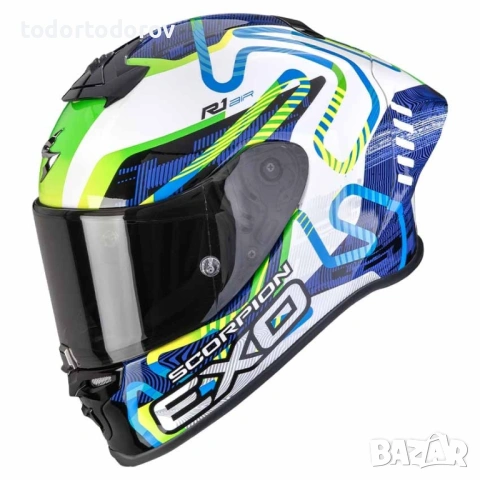 Мото Каска SCORPION EXO-R1 EVO 2 AIR Cornering Gree/Blue 2026 860.37 лв. / 439.90 €, снимка 2 - Аксесоари и консумативи - 54150174