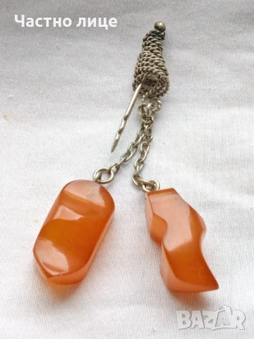 Латвийска Соц СССР Брошка Мелхиор с Кехлибари 1970те г Отлично състояние., снимка 2 - Други - 50448088