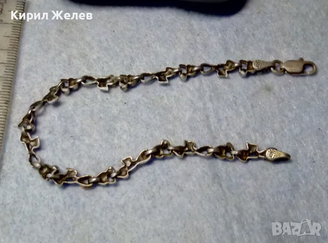 СТАРА ФЛОРАЛНА СРЕБЪРНА ГРИВНА ПАТИНИРАНО СРЕБРО 925 с ГНЕЗДА За ИНКРУСТИРАНЕ на СКЪПИ КАМЪНИ 19416, снимка 11 - Гривни - 50056576