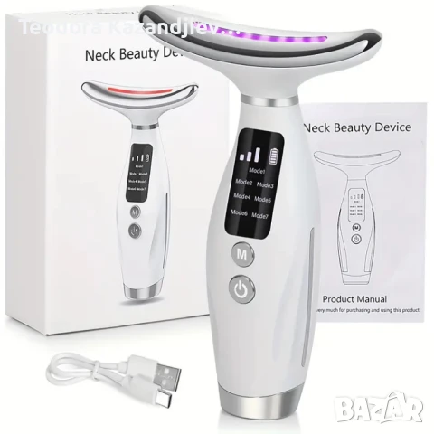 Многофункционален уред за лице и шия – лифтинг, масаж и грижа против стареене, снимка 2 - Масажори - 50645435