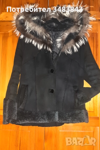 Дамски кожух  естествена кожа с лисица , снимка 1