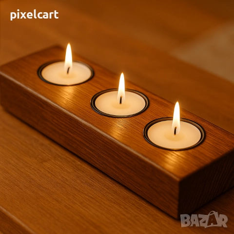 Свещник за 3 чаени свещи - елегантен акцент за дома , снимка 4 - Други стоки за дома - 52401431