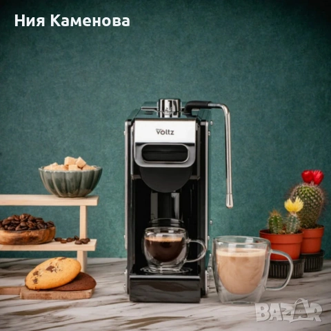 Еспресо машина 8в1 Oliver Voltz OV51171N8M–За капсули и мляно кафе,1450W,19 Bar,5 адаптера5VS1171N8M, снимка 4 - Кафемашини - 53013006