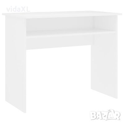 vidaXL Бюро, бяло, 90x50x74 см, инженерно дърво(SKU:801170, снимка 1 - Бюра - 46241181