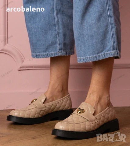 Бежови мокасини, украсени със сърце от Dorado, снимка 2 - Дамски ежедневни обувки - 51252384