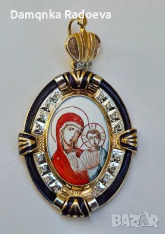 СССР златна висулка с Якутски Диаманти , снимка 7 - Колиета, медальони, синджири - 49628528