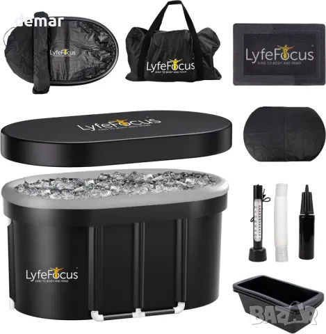 LyfeFocus първокласна възстановяваща ледена вана с термометър, 100 см, снимка 1