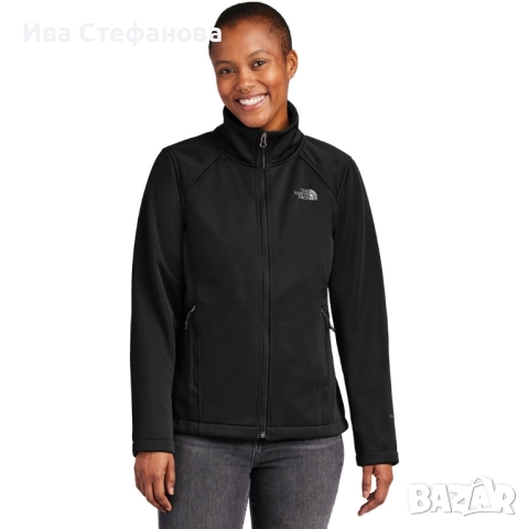 The North Face Women's TNF Black Chest Logo Ridgewall Soft Shell Jacket черно оригинално марково яке, снимка 4 - Якета - 51732265
