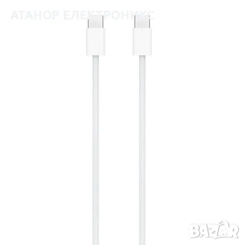 Apple - Оригинален кабел за данни - USB-C към Type-C, 1 m, 60 W - бял, снимка 2 - Оригинални зарядни - 47181478