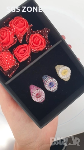 МНОГО СТИЛЕН СРЕБЪРЕН ПРЪСТЕН С ЕСТЕСТВЕНИ СКЪПОЦЕННИ КАМЪНИ, снимка 13 - Пръстени - 52410915