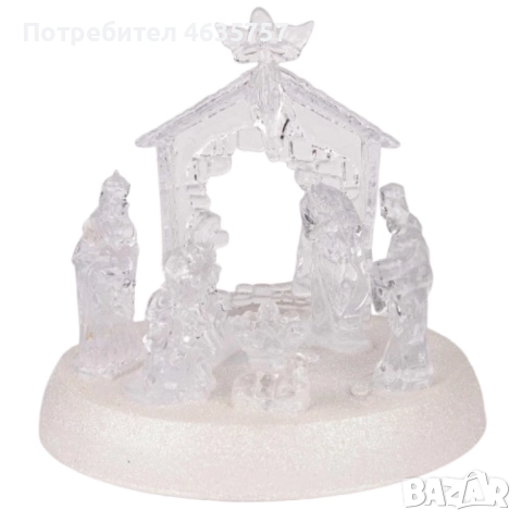 Коледна LED осветена акрилна скулптура на Рождество Христово