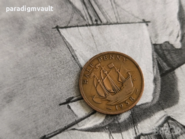 Монета - Великобритания - 1/2 (половин) пени | 1938г.