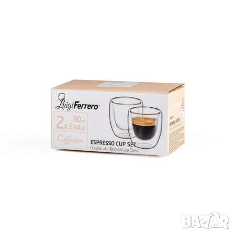 Чаша за еспреco Luigi Ferrero Coffeina FR-8012 80ml, 2 броя, снимка 5 - Чаши - 51049729