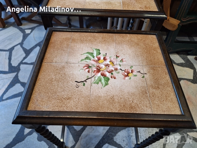 К - т три помощни масички с плочки , снимка 4 - Маси - 52801559