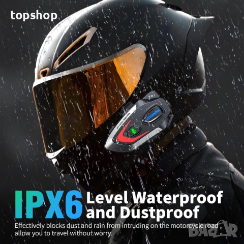 Bluetooth Слушалки за Каска VCOROS VR1 – 25ч. Батерия, IPX6, AI Voice, снимка 6 - Аксесоари и консумативи - 53251822