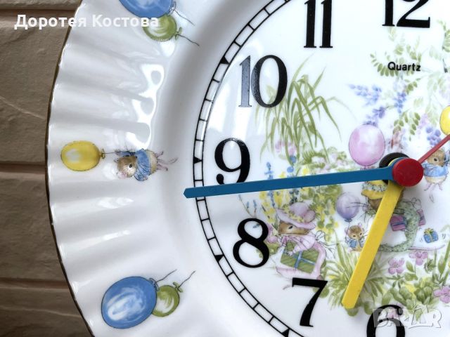 Красив часовник за стена от фин костен порцелан от Англия , снимка 5 - Антикварни и старинни предмети - 45998575